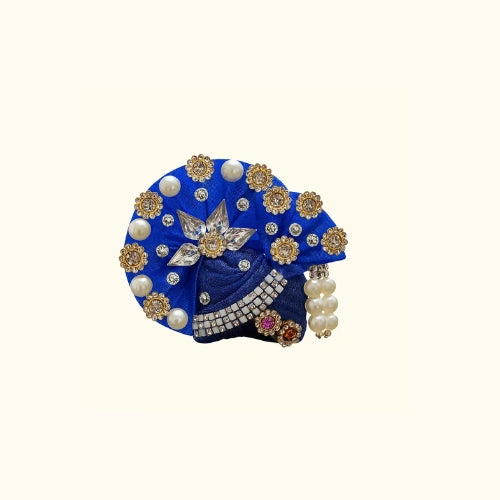 Royal Blue Luxury Diamond Mukut