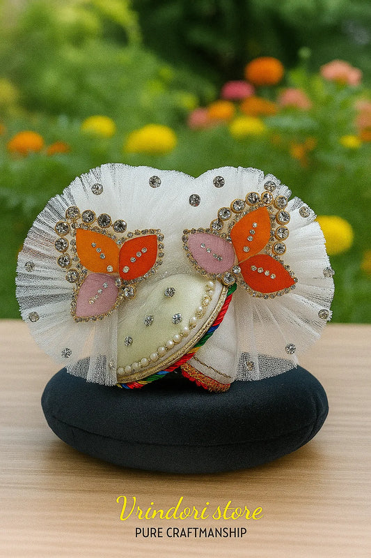 White Butterfly Design Mukut