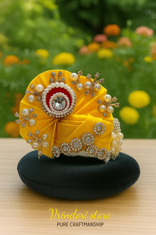 Golden Yellow Pearl Mukut